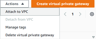 The "Attach to VPC" option in the "Actions" menu.