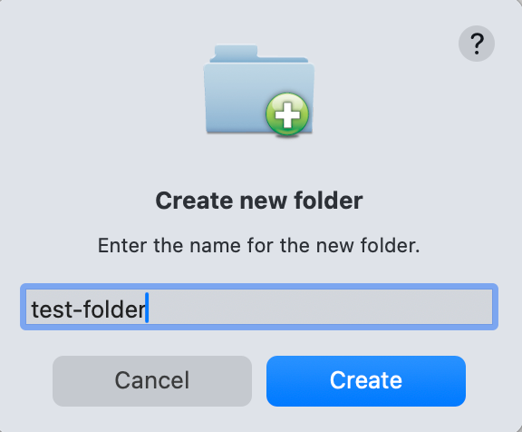 Cyberduck folder creation