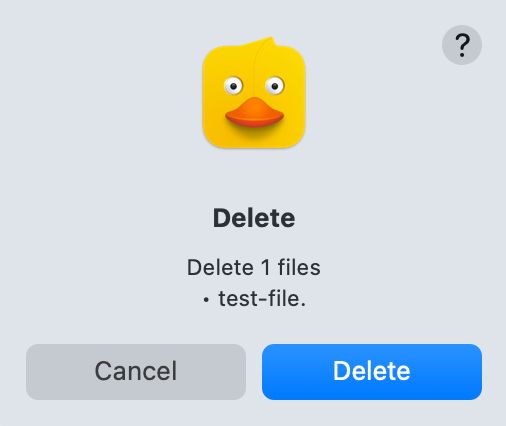 Cyberduck delete dialog