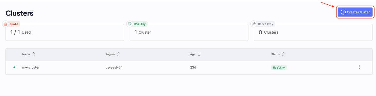 A screenshot of the Cloud Console Cluster creation dashboard