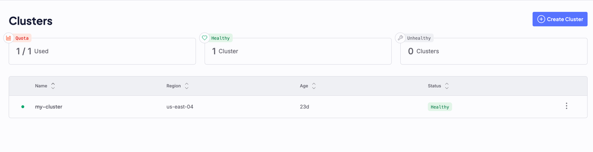 A screenshot of the Cloud Console Cluster creation dashboard