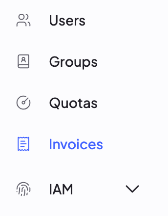 Invoices tab