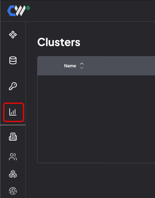 Screenshot of Console UI indicating the Grafana icon