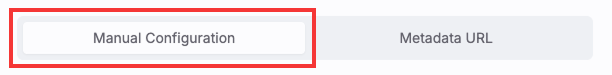 Screenshot showing where to select Manual Configuration.