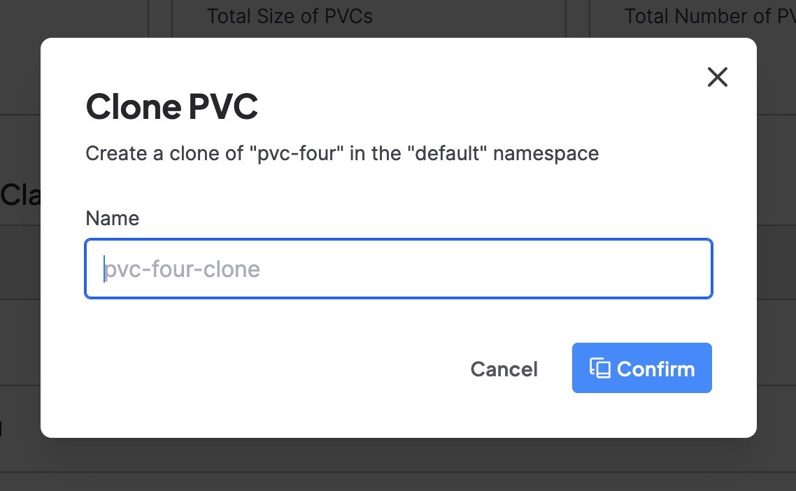 Clone PVC modal